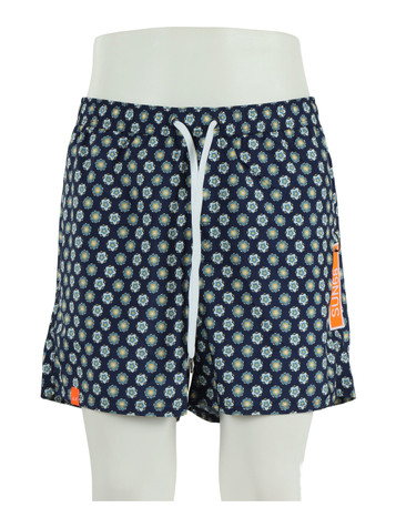 BLU | Boxer mare stampato con portachiavi rimovibile