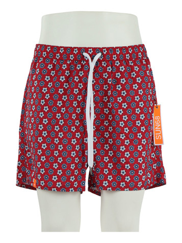 ROSSO | Boxer mare stampato con portachiavi rimovibile