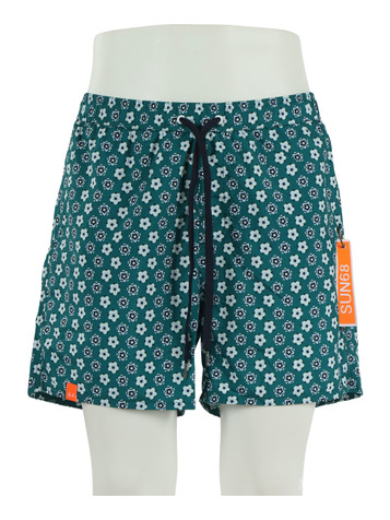 VERDE | Boxer mare stampato con portachiavi rimovibile
