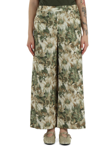 VERDE | Pantalone PELOTA in popeline di cotone stampato