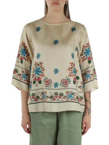 BEIGE | Blusa in twill di seta SAMBA