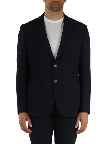 BLU SCURO | Giacca Modern fit EDWARD in misto viscosa e lana