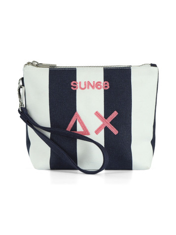 BIANCO | BEACH: Mini pochette stampata in canvas