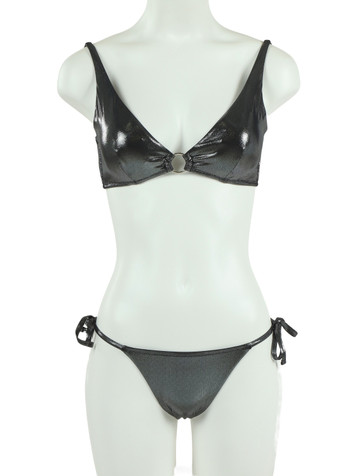GRIGIO | Bikini in tessuto foil metallizzato