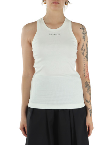 BIANCO | Canotta a costine DISTINTO in cotone stretch