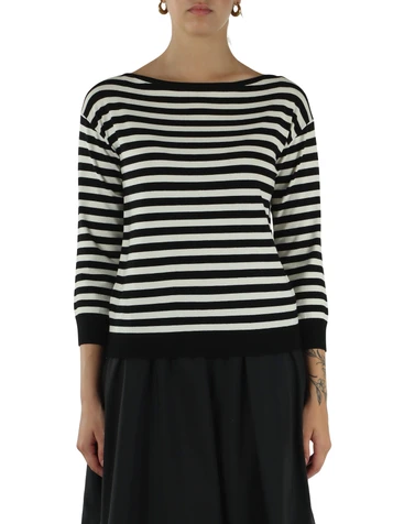 BIANCO/NERO | Maglia in misto viscosa STECCA
