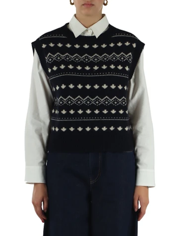 BLU | Gilet boxy fit in lana vergine SAVANA