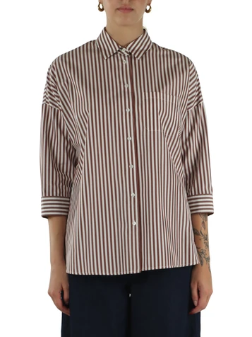 MARRONE CHIARO | Camicia ampia in cotone GIRALDA