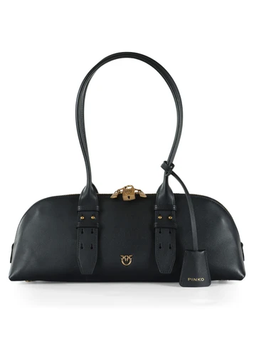 NERO | Borsa a spalla in pelle BOWLING HORIZONTAL BIG