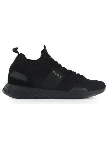 NERO | Sneakers in pelle e tessuto stretch TITANIUM RUNN