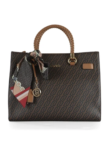MARRONE | Borsa a mano MANH Medium con stampa logo