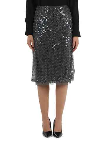 GRIGIO | SPORT: Gonna in tulle AGEVOLE con paillettes e perline