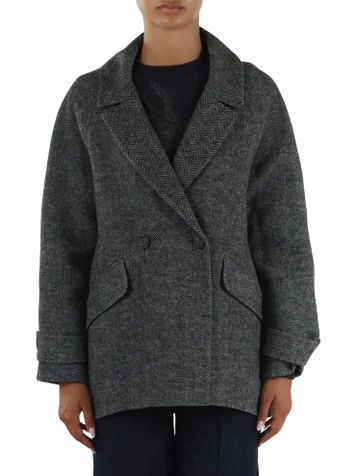 GRIGIO | Cappotto doppiopetto in misto lana