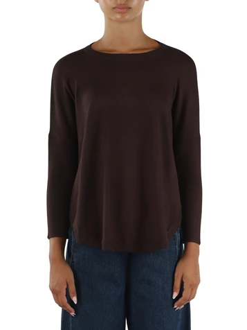 MARRONE | Maglia in misto viscosa CURVATO