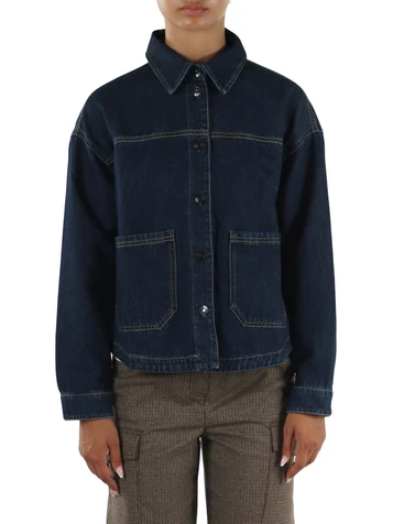 BLU SCURO | Giacca camicia in denim GETTI