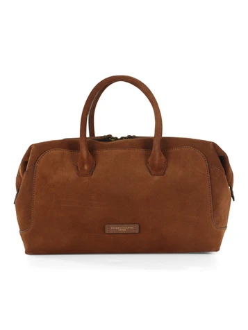 MARRONE CHIARO | Borsa a mano in suede GEMMA Large