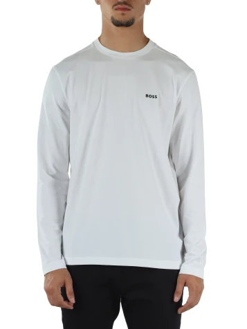 BIANCO | T-shirt manica lunga in cotone stretch
