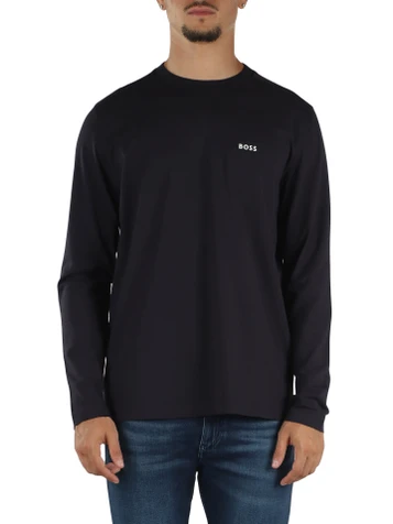 BLU SCURO | T-shirt manica lunga in cotone stretch
