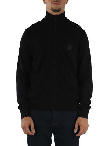 NERO | Cardigan con zip in cotone e cashmere