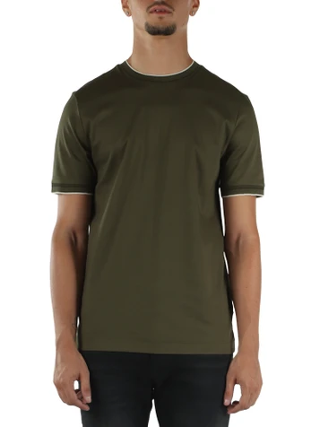 VERDE SCURO | T-shirt slim fit in cotone mercerizzato