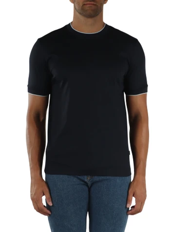 BLU SCURO | T-shirt slim fit in cotone mercerizzato