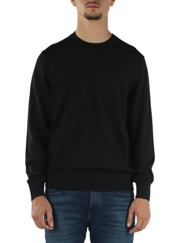 NERO | Maglia girocollo in lana vergine merino extrafine