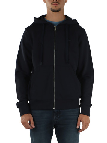 BLU SCURO | Felpa con zip e cappuccio in cotone