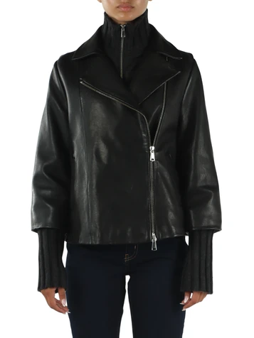 NERO | Giacca in pelle GEMINY Tri-Seasons con gilet interno rimovibile