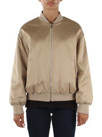 BEIGE | Giacca bomber satinata reversibile