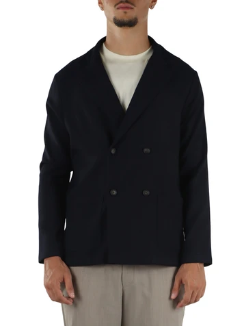 BLU SCURO | Giacca doppiopetto destrutturata relaxed fit