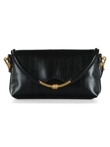 NERO | Borsa in pelle stampa anguilla BEA Small