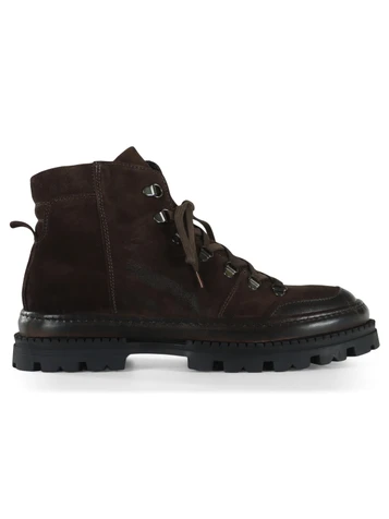 MARRONE | Scarponcino in suede stile trekking