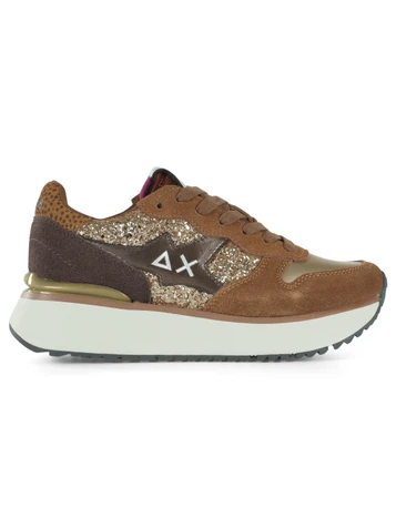 ORO | Sneakers in pelle e tessuto BIG STARGIRL GLITTER