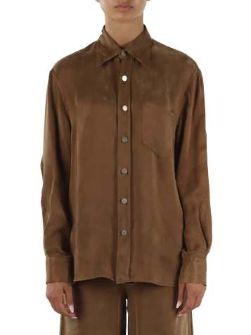 MARRONE CHIARO | Camicia in cupro e viscosa CARESER