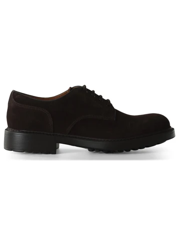 MARRONE | Stringata in suede