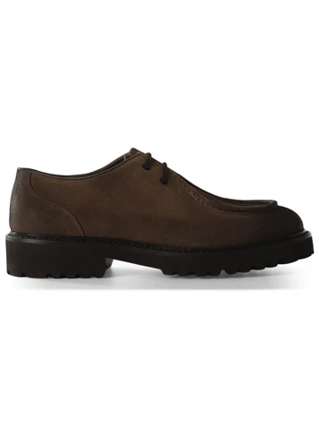 MARRONE CHIARO | Stringata a due fori in suede