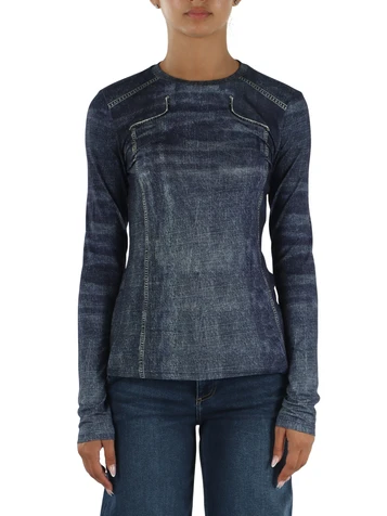 BLU | LIU JO feat. ELODIE: T-shirt manica lunga in viscosa stretch