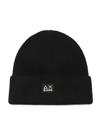 NERO | Cappello a costine in misto lana merino