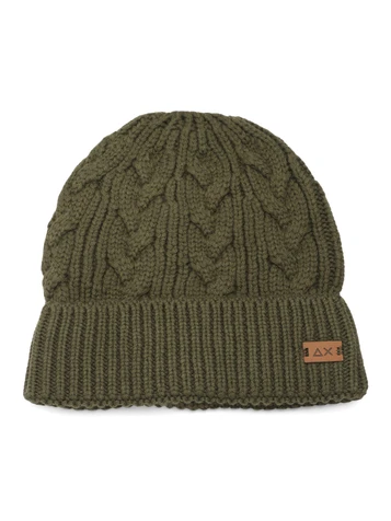 VERDE MILITARE | Cappello a trecce in misto lana merino
