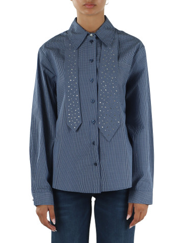 BLU | Camicia in cotone con cravatta rimovibile