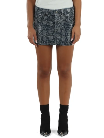 BLU | LIU JO feat. ELODIE: Minigonna in denim con strass