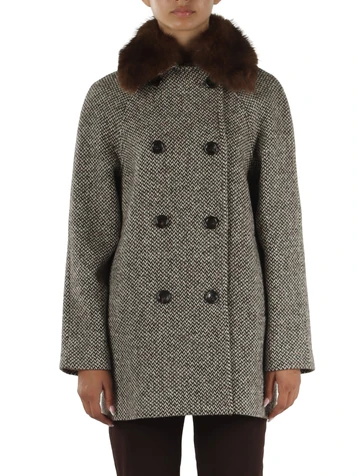 MARRONE | Cappotto doppiopetto in misto lana