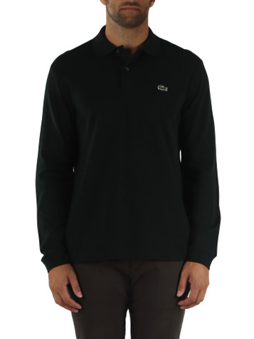 VERDE SCURO | Polo manica lunga Classic Fit in cotone piquet