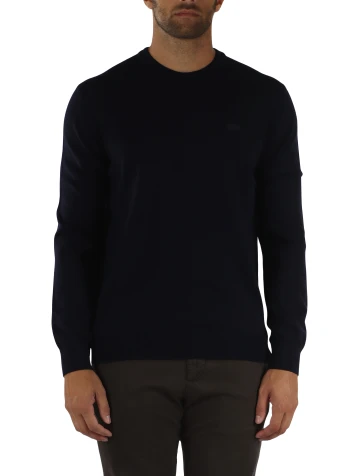 BLU SCURO | Maglia girocollo in lana regular fit