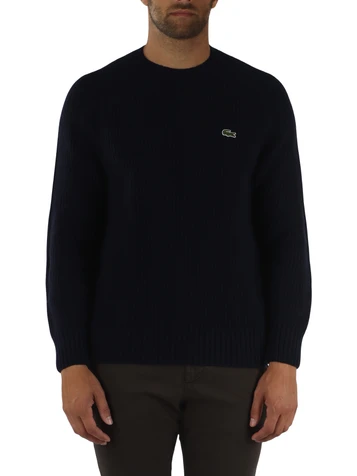 BLU SCURO | Maglia girocollo classic fit in lana