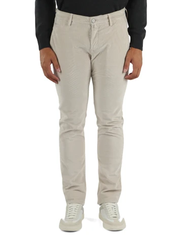GRIGIO CHIARO | Pantaloni chino BOBBY slim in velluto a coste