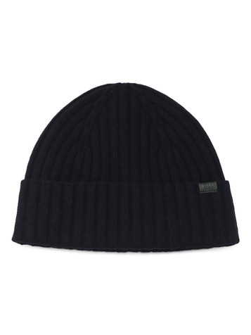 BLU SCURO | Cappello a coste in misto lana vergine FINO