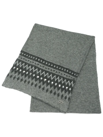 GRIGIO | Sciarpa in misto lana con borchie applicate