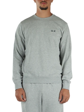 GRIGIO | Felpa girocollo in misto cotone con ricamo logo