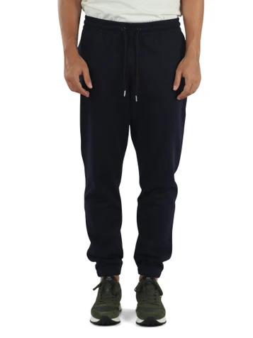 BLU SCURO | Pantaloni sportivi in misto cotone con fondo elasticizzato